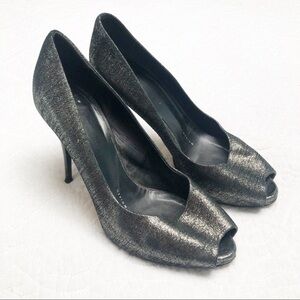 Giuseppe Zanotti Black Glitter Fabric Peep…